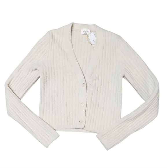 Wilfred Cream Ribbed Cardigan - Picture 3 of 14
